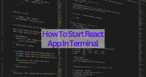 how to start react app in terminal